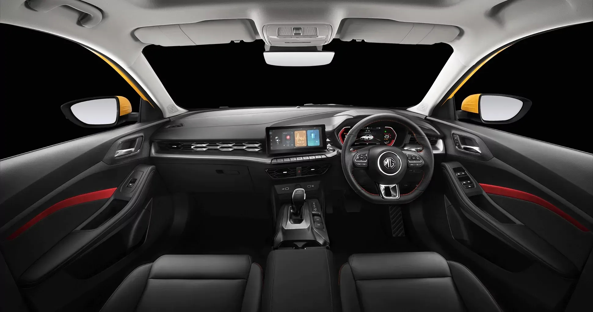 Sleek interior of MG5 with modern comforts for a dynamic, stylish drive.	